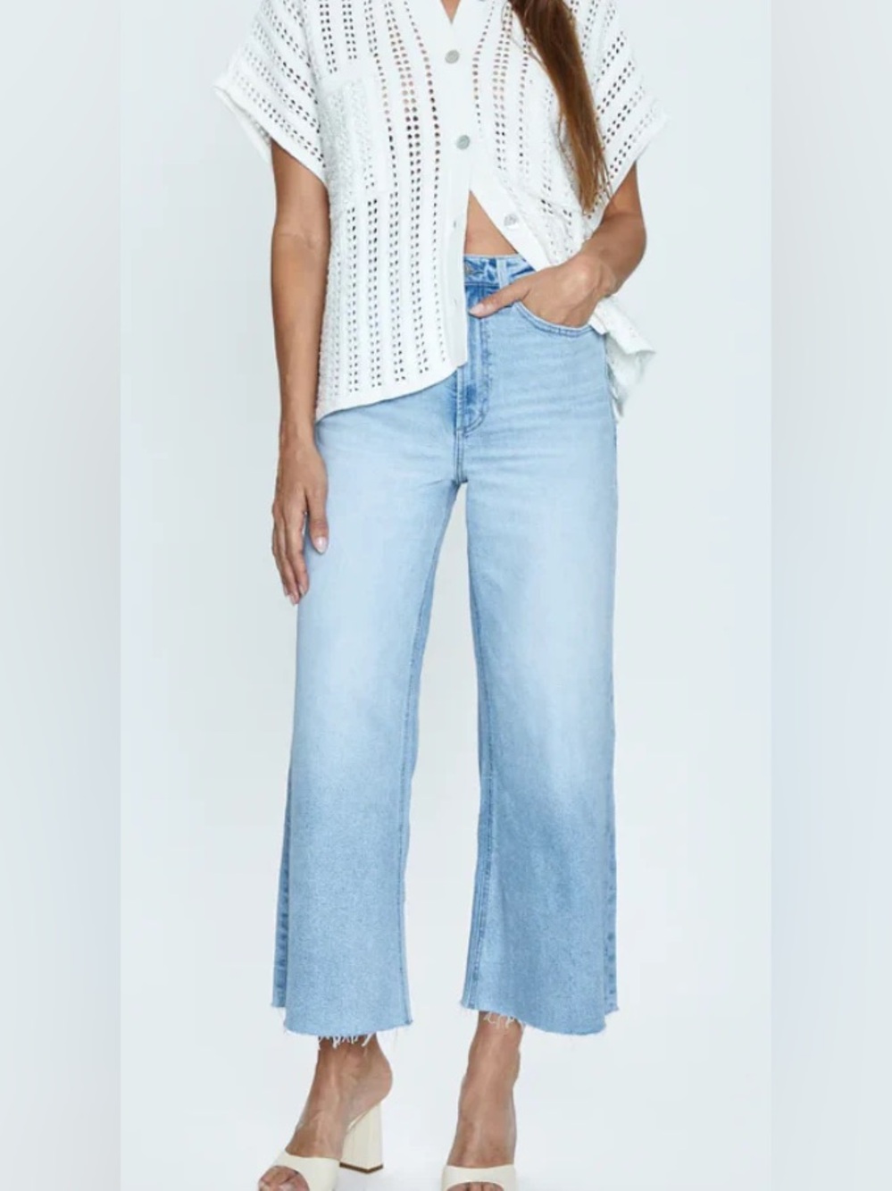 Pistola Lana Crop High Rise Wide Leg Crop in Blase Size 30